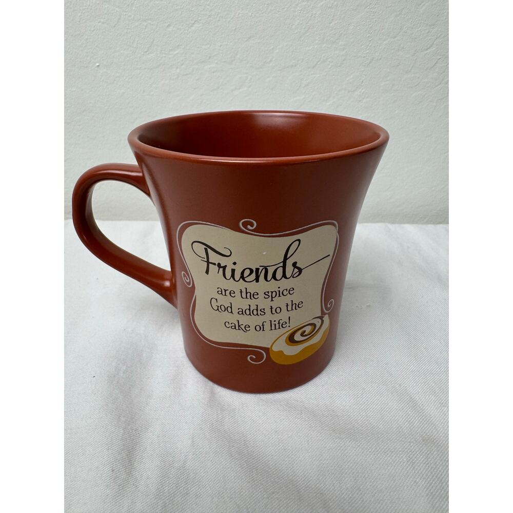 Abbey Press Clay Cinnamon Roll Coffee Mug “Friends are Spice”